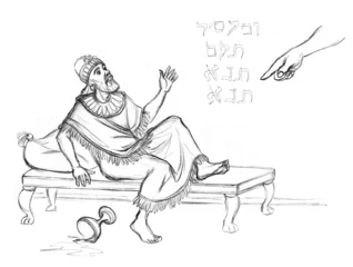 Belshazzar was afraid of the hand writing on the wall © Marina