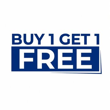 Buy one get one free promotional banner text design