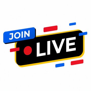 Join live streaming button with colorful play button icon