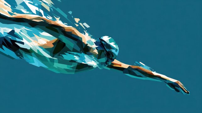 Illustration of Swimming In Action