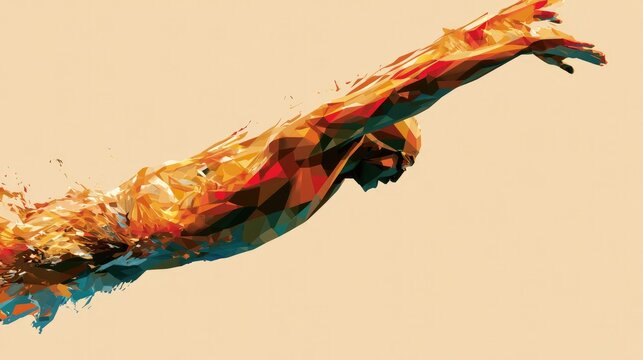 Illustration of Swimming In Action