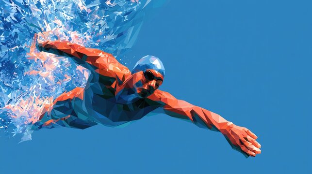 Illustration of Swimming In Action