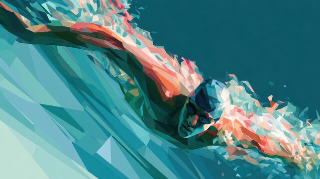 Illustration of Swimming In Action