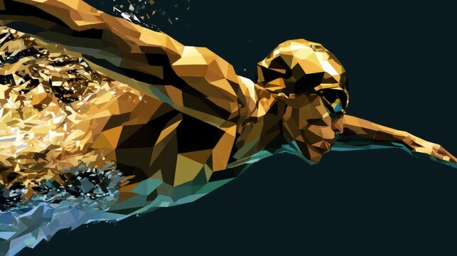 Illustration of Swimming In Action