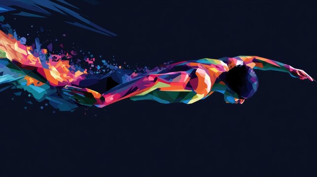 Illustration of Swimming In Action