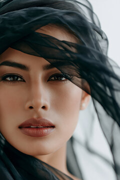 dramatic fashion portrait of woman 