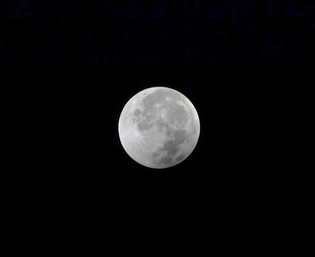 Full Moon in Night Sky with Lunar Surface Details