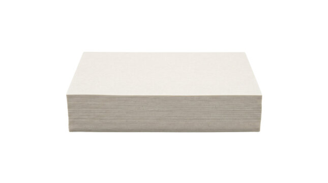 Blank white paper stack, thick ream of printer paper for office supplies, neat pile of clean stationery sheets for printing isolated PNG with Transparent Background