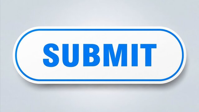 Blue submit button with modern border for website and app design