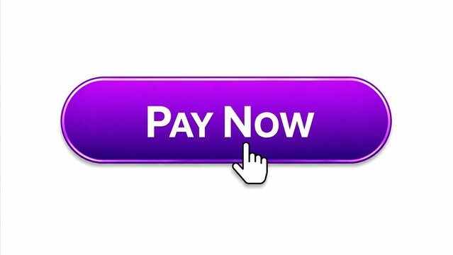 Purple pay now button with click effect