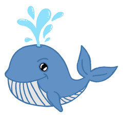 cute whale cartoon illustration © Fitri NAfifah