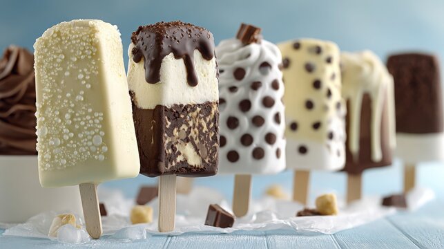 Assorted Gourmet Ice Cream Bars on Sticks
