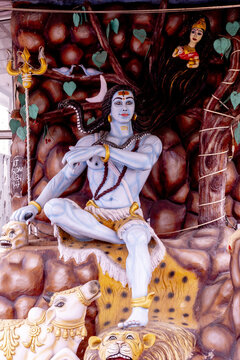 Sculpture of Shiva in a temple in Palampur, Himachal Pradesh, India