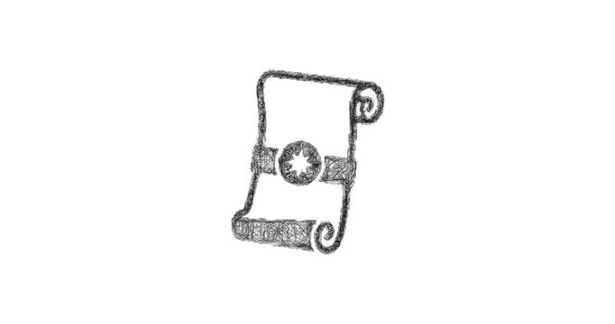 Sketch magic scroll icon animation - smooth progressive reveal