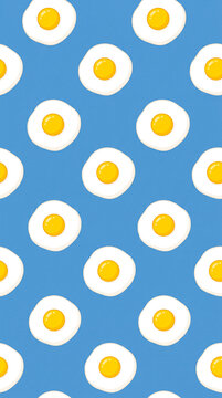 Sliced Eggs Flat Icons Pattern Background