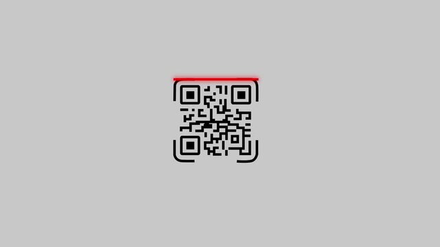 Modern QR Code Scanner Icon with Digital Scanning Effect Isolated on Transparent Background...Digital QR Code Scanner Icon for Contactless Payment and Mobile Application.4k