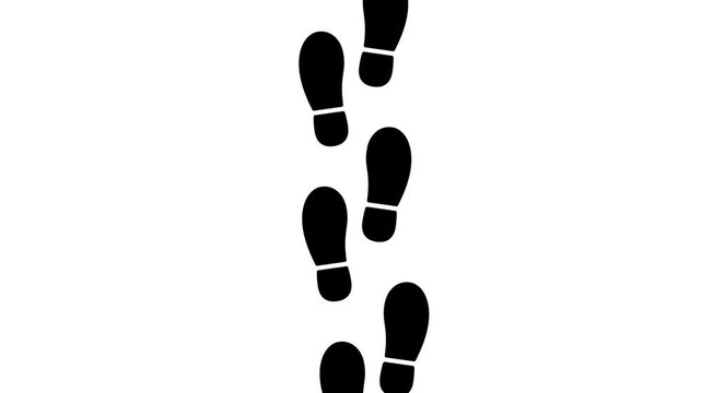 Animation of shoe prints appearing on a white background. Shoe marks.