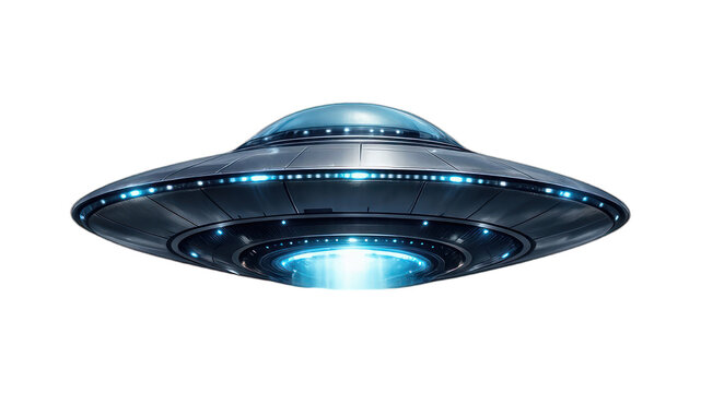 PNG Futuristic UFO spaceship design.
