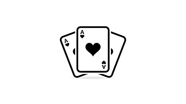 Playing cards featuring the ace of hearts stand prominently in a clean and minimalist graphic design.