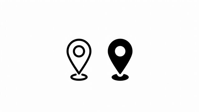 Map markers represent navigation points to assist users in finding locations on their mobile devices.