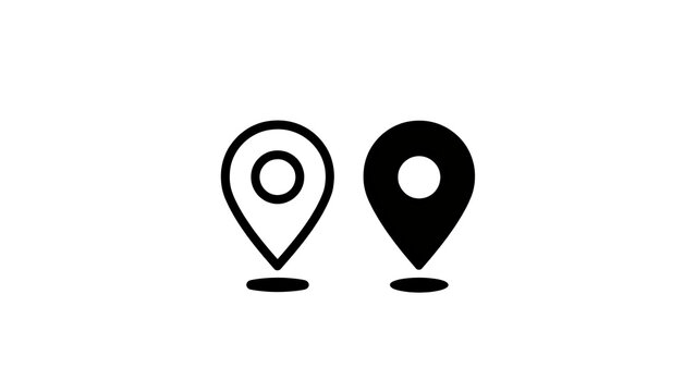 Location pins indicate geographical points of interest on a digital map for navigation and travel.