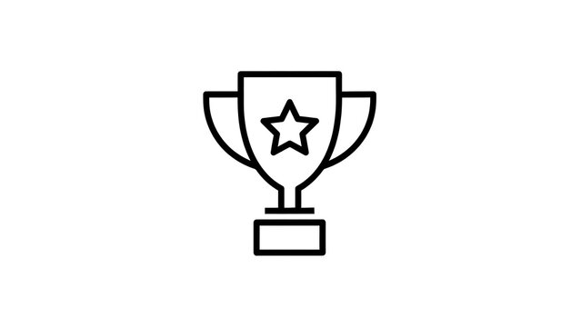 Trophy icon features a centered star graphic to symbolize competitive success and outstanding performance.