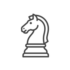 Chess knight horse piece line art icon. © Ahmad