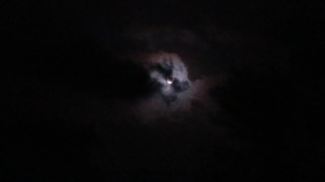 Night time. Clouds covering the moon