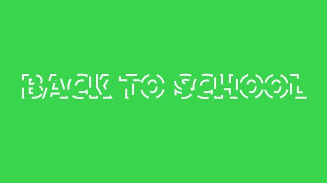 Back to school typography animation on vibrant green motion background