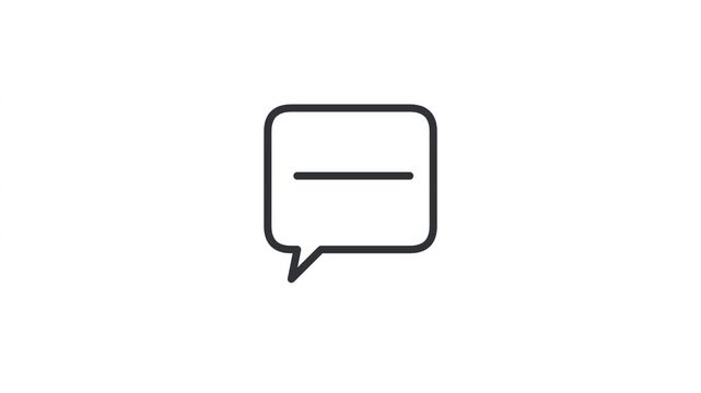 Minimalist speech bubble icon animation showing sequential line