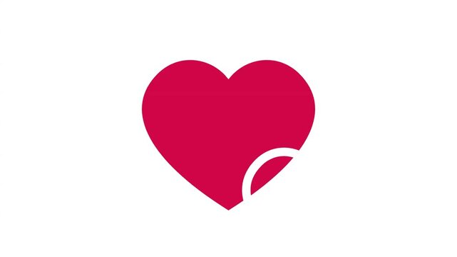 Three red heart icons with rounded corner details on white background