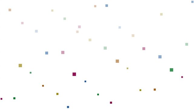 Abstract geometric pattern with floating colorful squares with dynamic