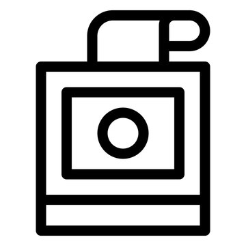 Clock Punch Outline Icon, Time Tracking Attendance Work Hours Timecard