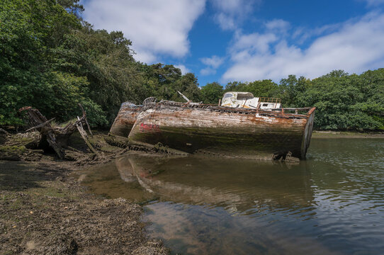 Cimetiere a bateau in the marina of Douarnenez
