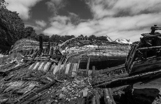 Cimetiere a bateau in the marina of Douarnenez