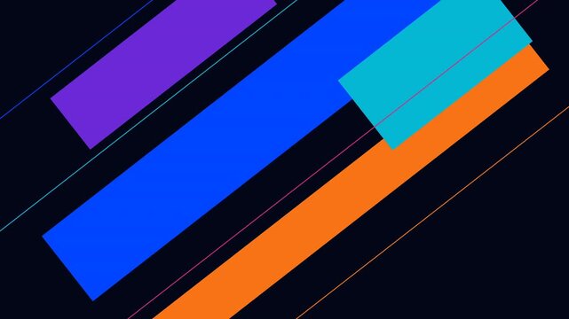 Abstract geometric background with colorful diagonal stripes. Modern digital motion graphic.