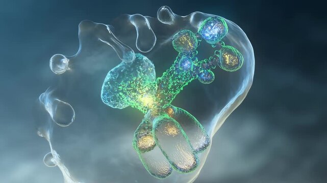 Microscopic single celled organism exhibiting dynamic internal movement with video captures single