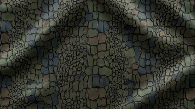 dark reptile skin texture pattern with irregular stone shapes in muted green and gray shades