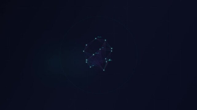 Quantum physics network node data graph connecting glowing nodes in dark space