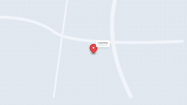 Digital map view showing intersecting roads with a red location pin labeled 'Unknown Location' at the center. Minimal background, white roads on a light blue surface.