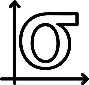 Sigma symbol on coordinate axes, mathematical graph concept, science and education