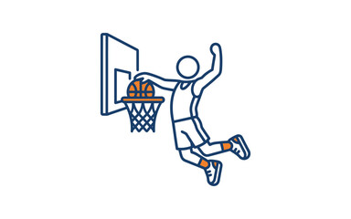 Basketball Player Slam Dunk Vector Illustration © arga