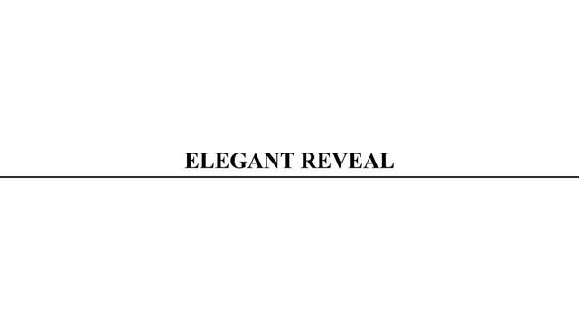 Black text 'ELEGANT REVEAL' centered above a thin horizontal black line on a plain white background.