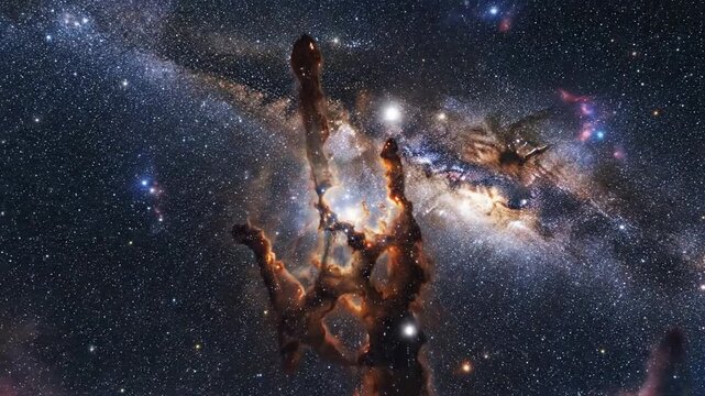 Swirling Cosmic Nebula in Majestic Deep Space | Epic Starry Galaxy