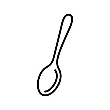 Spoon outline graphic sign flat isolated vector on transparent background.