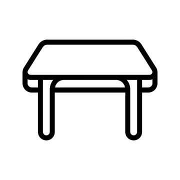 Trapezoidal black outline desk icon for modern office and education.