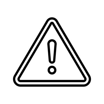 Warning symbol outline of triangle with exclamation mark.