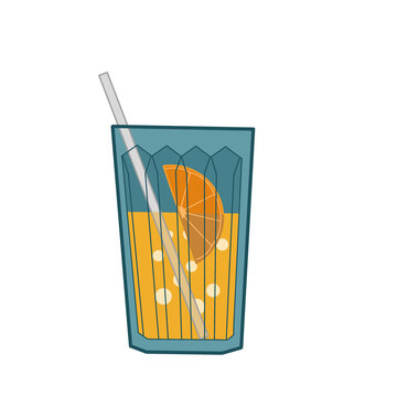 Orange juice on glass