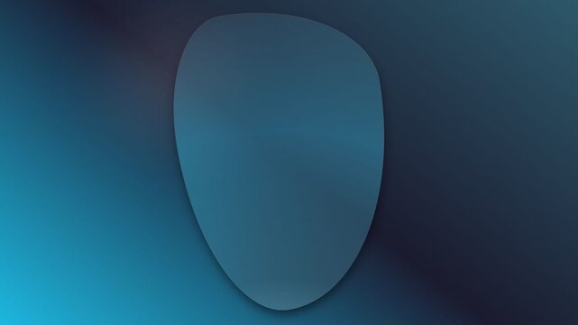 Abstract blue shield shape centered on a dark gradient background with smooth lighting and soft edges.
