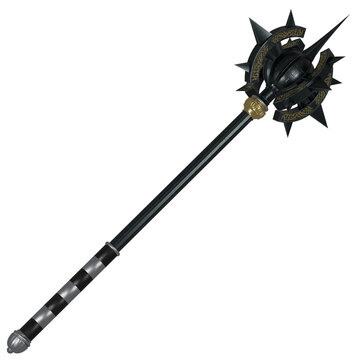 Ebony Wooden Mace Fantasy Weapon